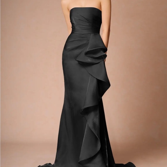 Azazie Dresses & Skirts - Azazie Elegant Black Strapless Evening Gown| Wedding Guest Dress | Gala Dress